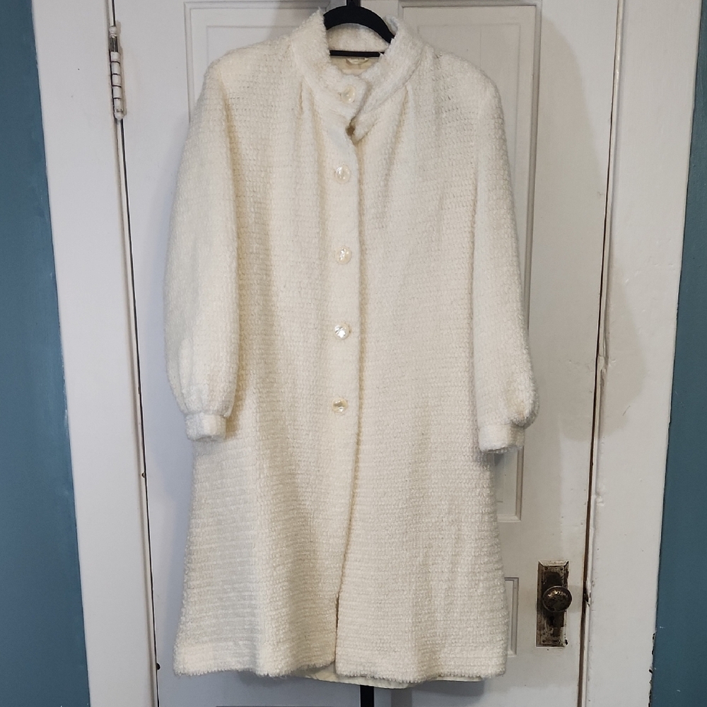 Astorone Vintage Chic Cream Coat for Women